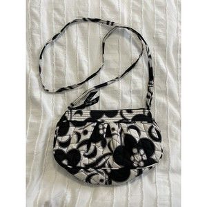 Vera Bradley Frannie Crossbody Night And Day Purse Bag Black White EUC